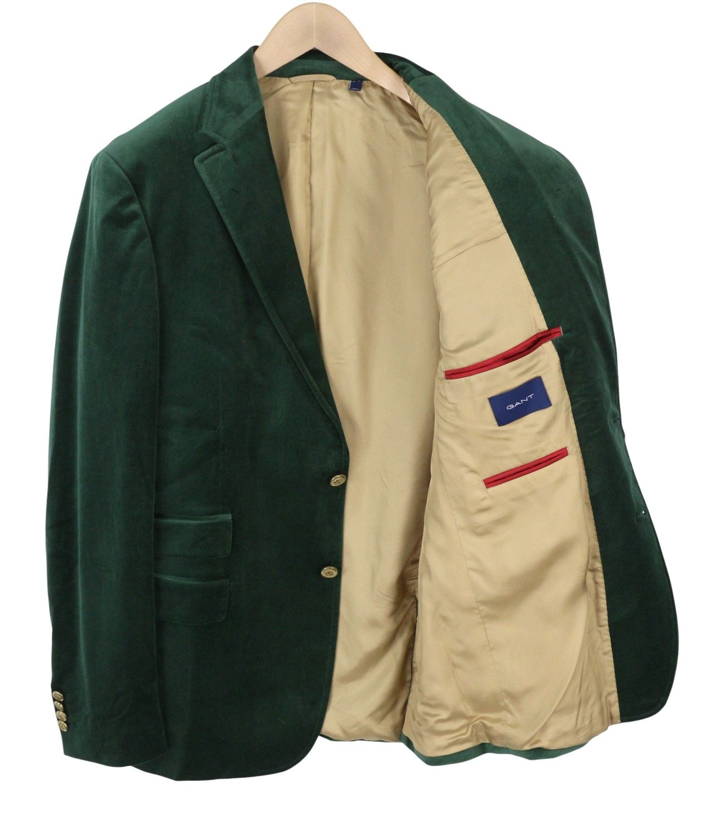 Gant VELVET CLUB EU54 Tartan Green Notch Blazer 87327 Size 44R - 2 Thumbnail