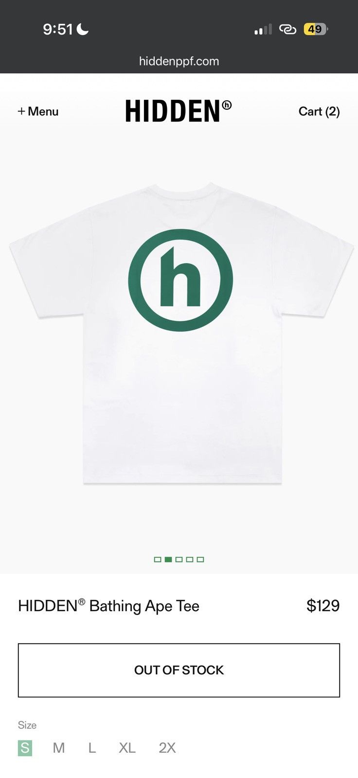 Bape BAPE X HIDDEN BATHING APE TEE - XL - WHITE Size US XL / EU 56 / 4 - 4 Thumbnail