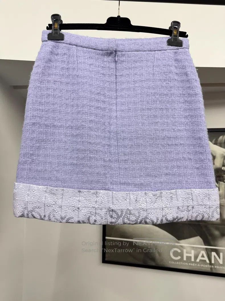 Chanel Chanel Purple silk stitching skirt Size 25" / US 0 / IT 36 - 3 Thumbnail