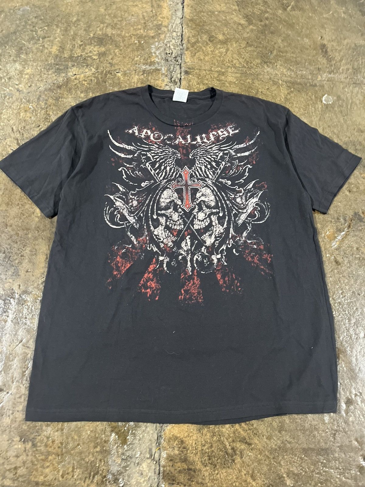Affliction × Tapout × Vintage Crazy Y2K Affliction Style Skull Grunge Wings Skater Tee Size US XL / EU 56 / 4 - 2 Thumbnail