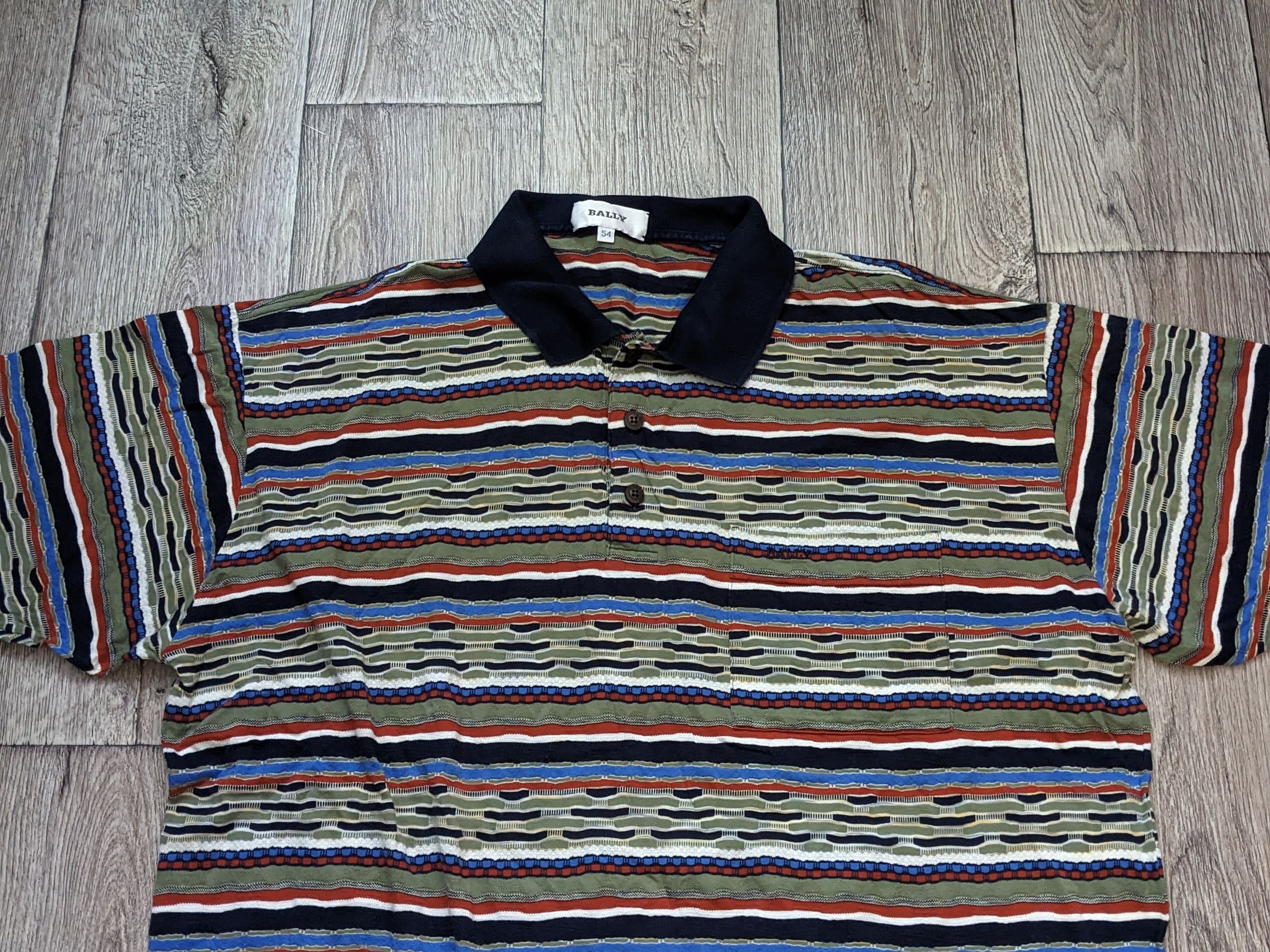 Bally Vintage Bally Colourful Stripe Collar Shirt Size US L / EU 52-54 / 3 - 5 Thumbnail