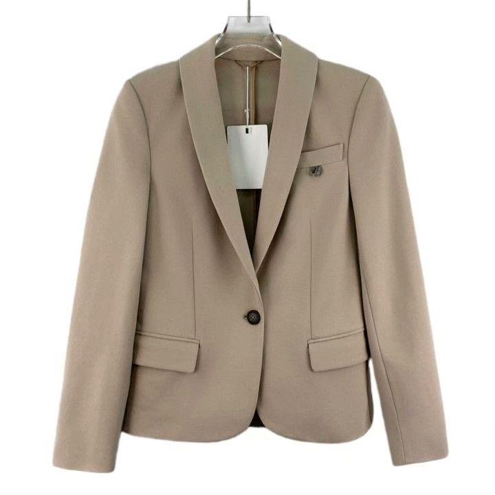 Brunello Cucinelli Brunello Cucinelli Cotton V-Neck Single-Breasted Blazer Size XS / US 0-2 / IT 36-38 - 1 Thumbnail