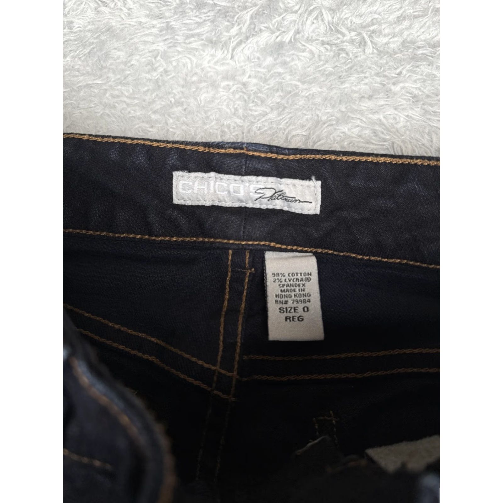 Vintage Chicos Jeans Womens 0 Dark Wash Bootcut Embellished Pockets Denim Size 25" / US 0 / IT 36 - 6 Thumbnail