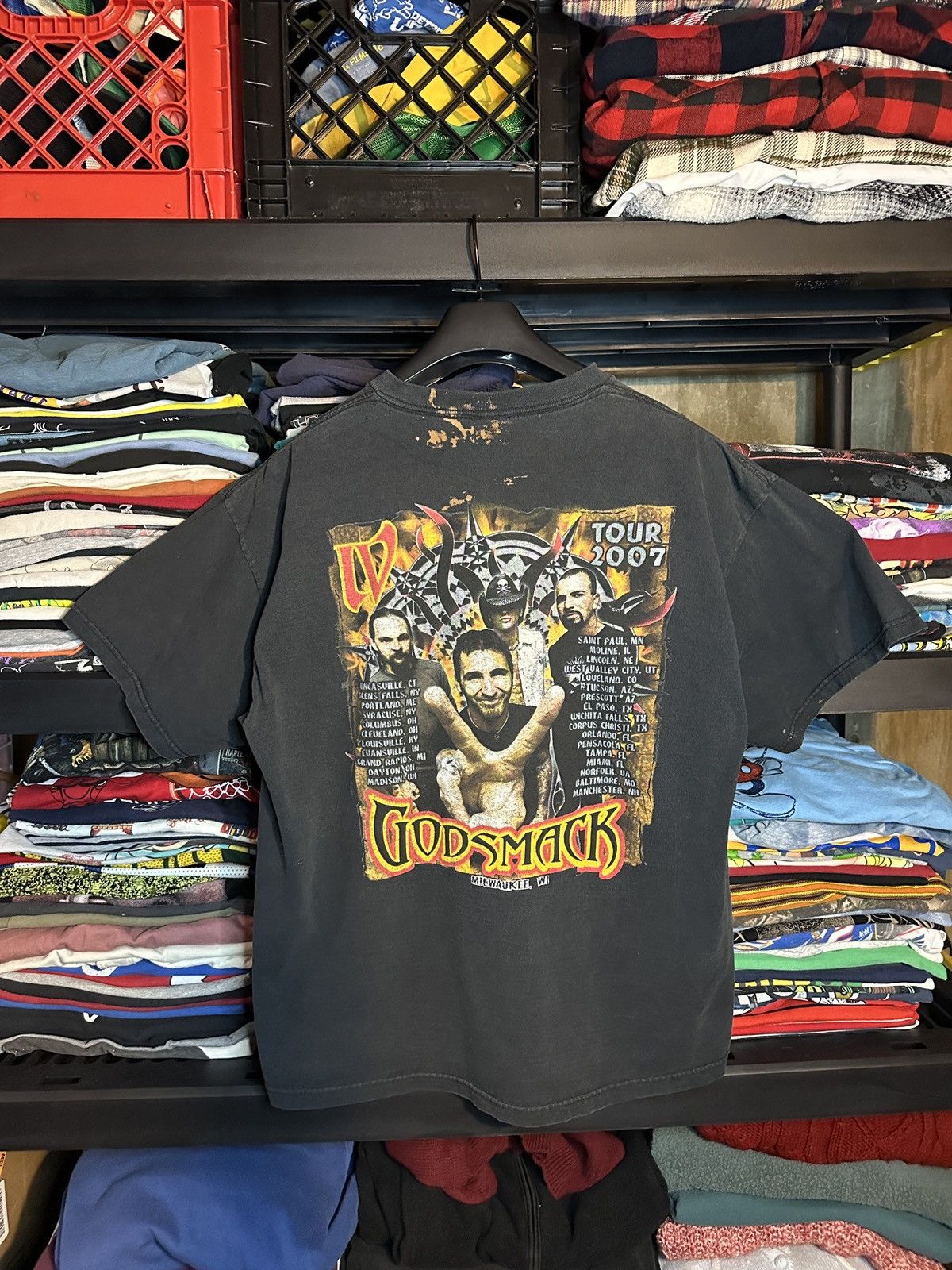 Hanes Vintage Y2K Godsmack Tour Tee Size US XL / EU 56 / 4 - 4 Thumbnail