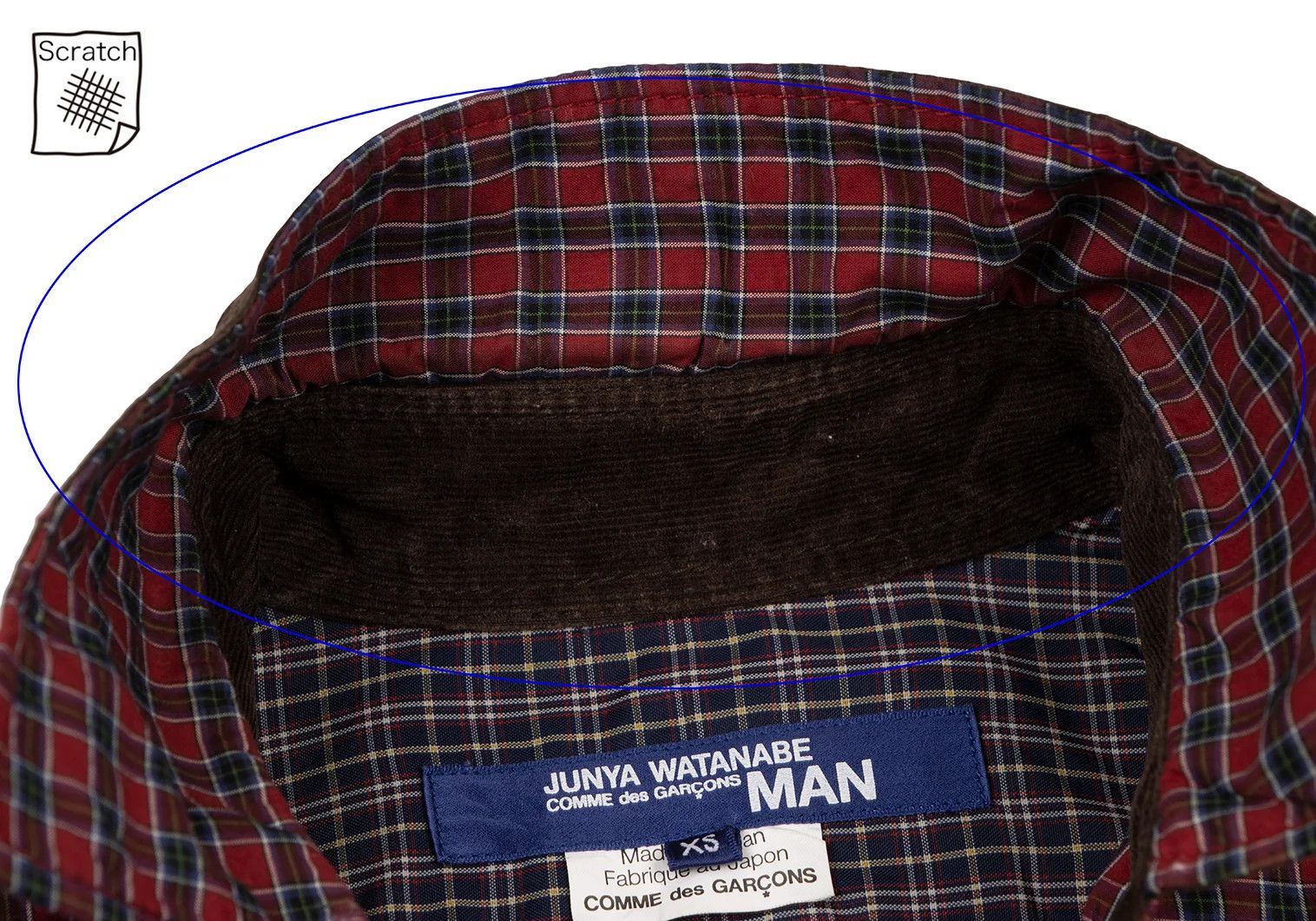 Junya Watanabe Triple Stitch Check Panel Shirt in Red, Size XS Size US XS / EU 42 / 0 - 4 Thumbnail