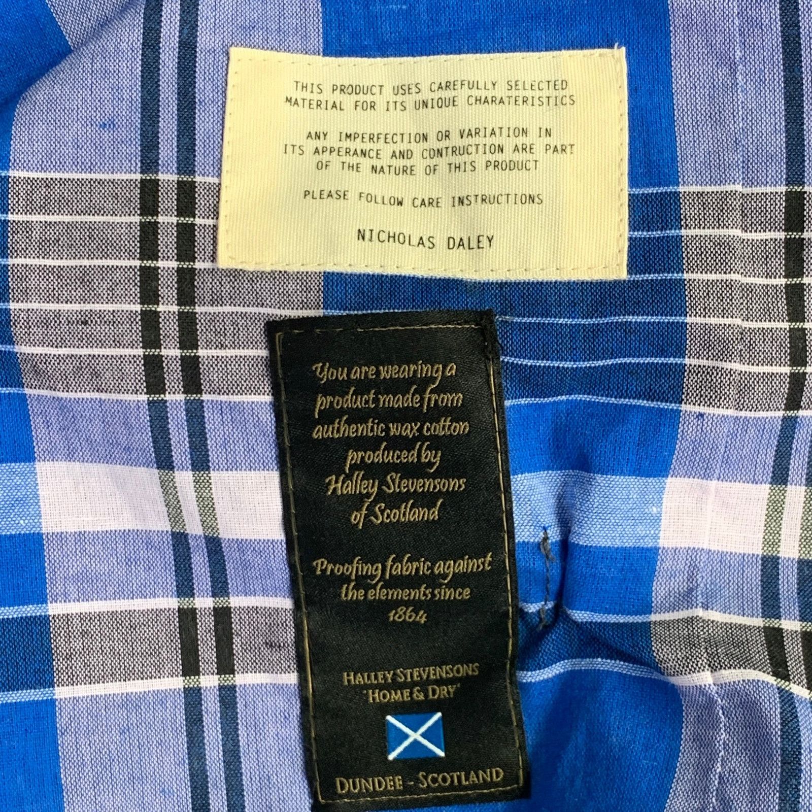 Nicholas Daley M Blue Brown Plaid Cotton Side Ties Shirt Jacket Size US M / EU 48-50 / 2 - 8 Thumbnail