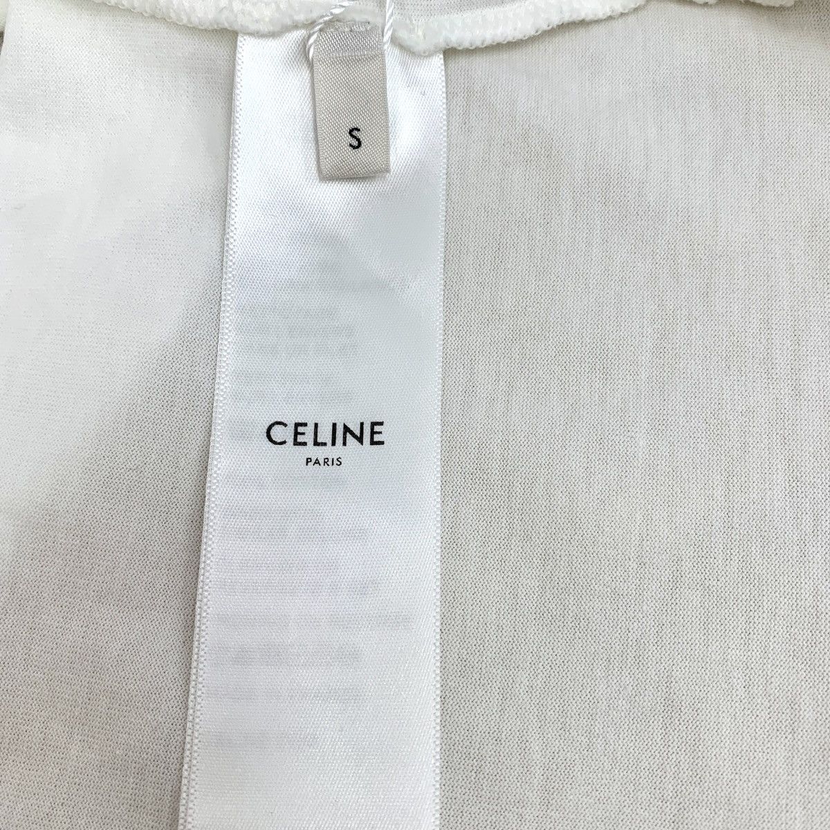 Celine Celine White Logo Letter Printed Cotton Short Sleeve T-Shirt Size XS / US 0-2 / IT 36-38 - 7 Thumbnail