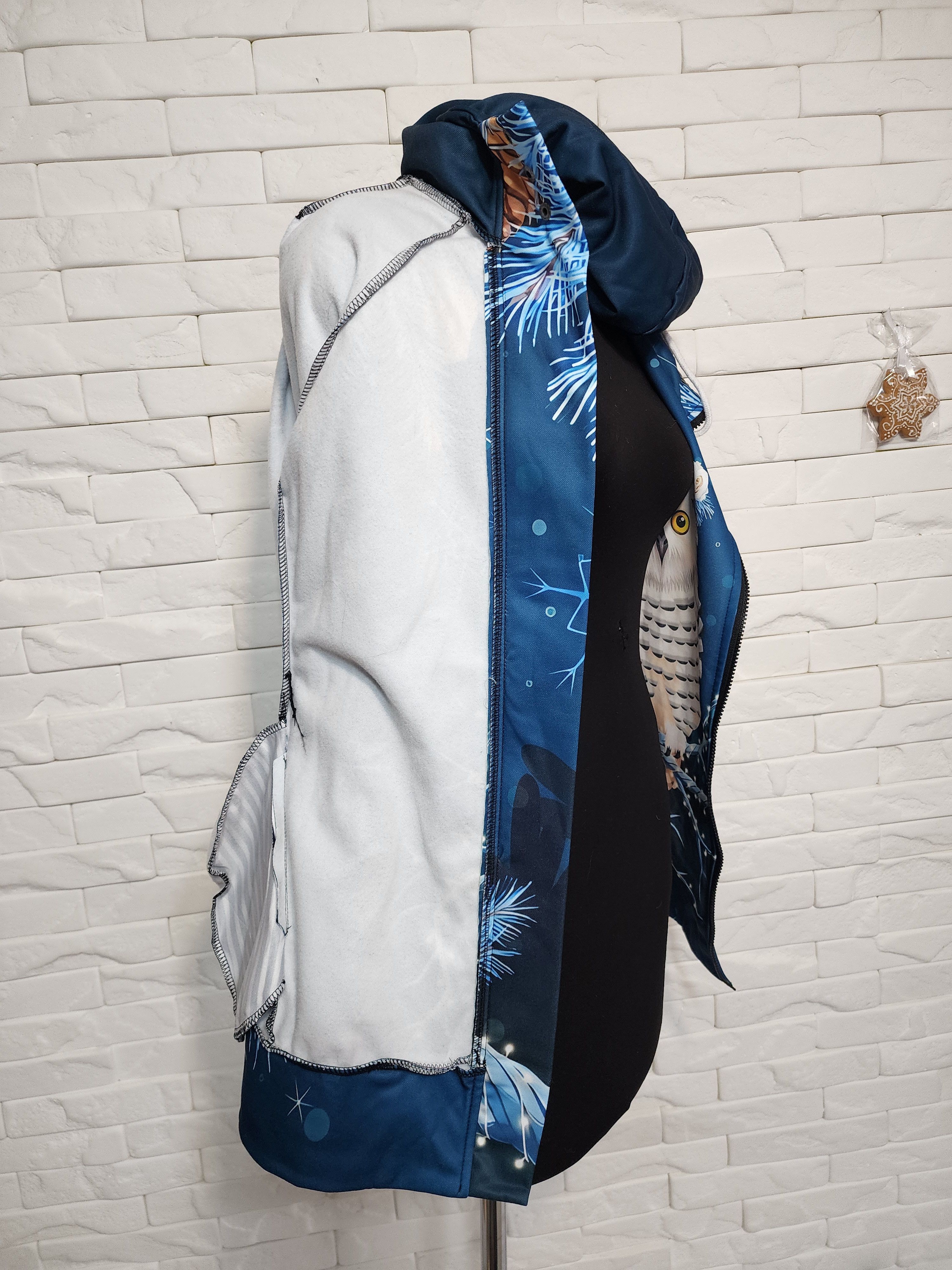 Other Sports Jacket: Women's Blue Blazer With Print. Size M / US 6-8 / IT 42-44 - 8 Thumbnail