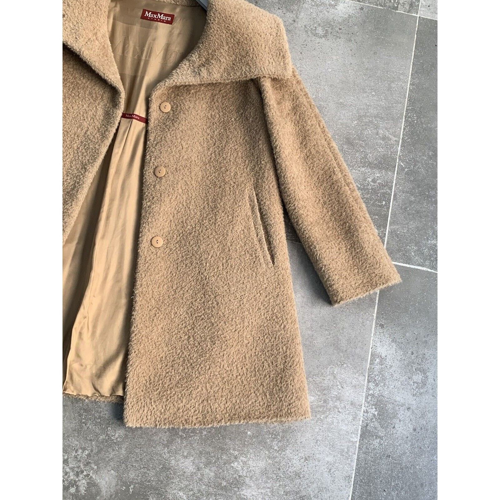 Max Mara Women's MAX MARA TEDDY ALPACA Trench Coat Jacket UK 14 US 12 Size XL / US 12-14 / IT 48-50 - 6 Thumbnail