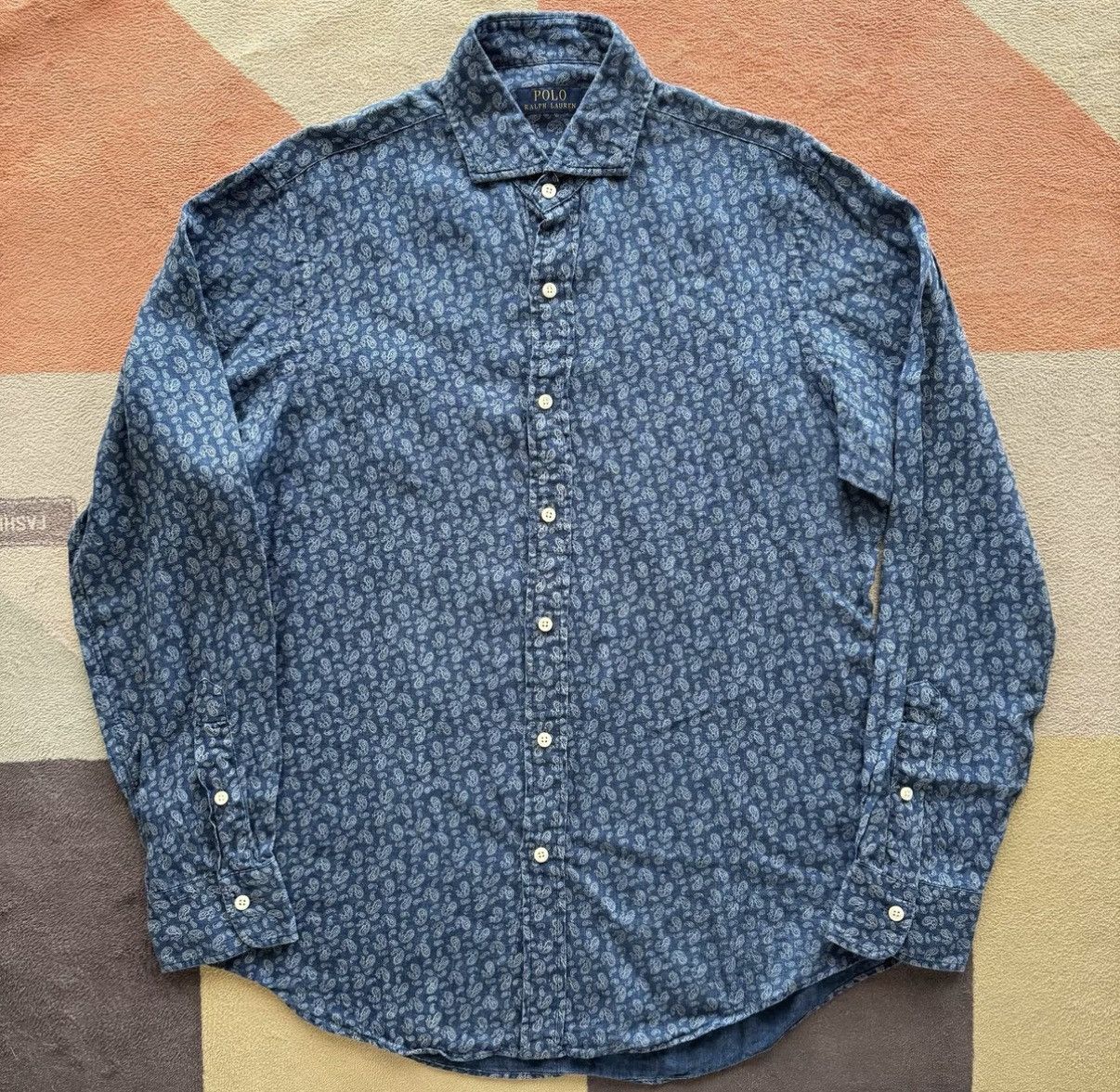 Polo Ralph Lauren Ralph Lauren Polo RL Indigo Linen Shirt K22 Size US M / EU 48-50 / 2 - 1 Thumbnail