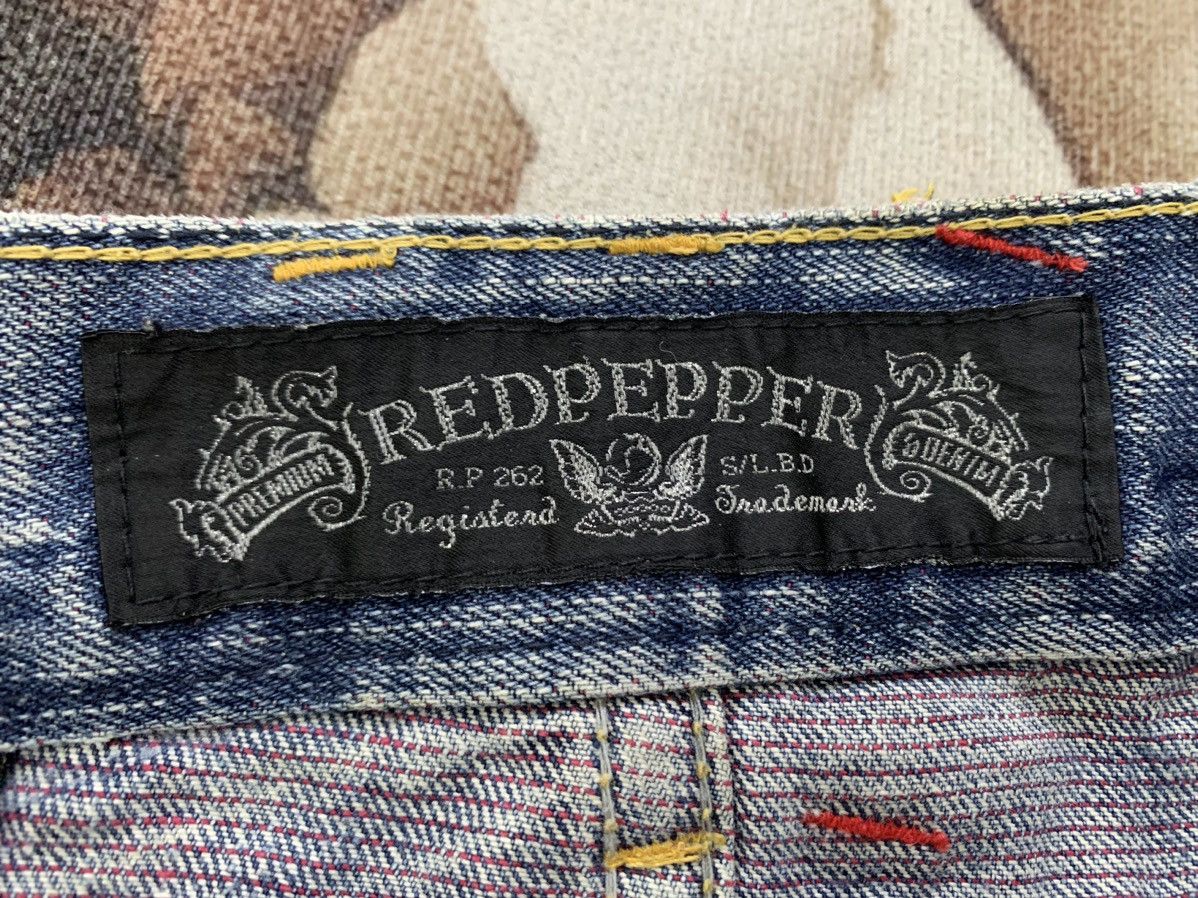 Japanese Brand Distress Red Pepper Gold Label Denim Pant Style by LBD Size US 35 - 17 Thumbnail