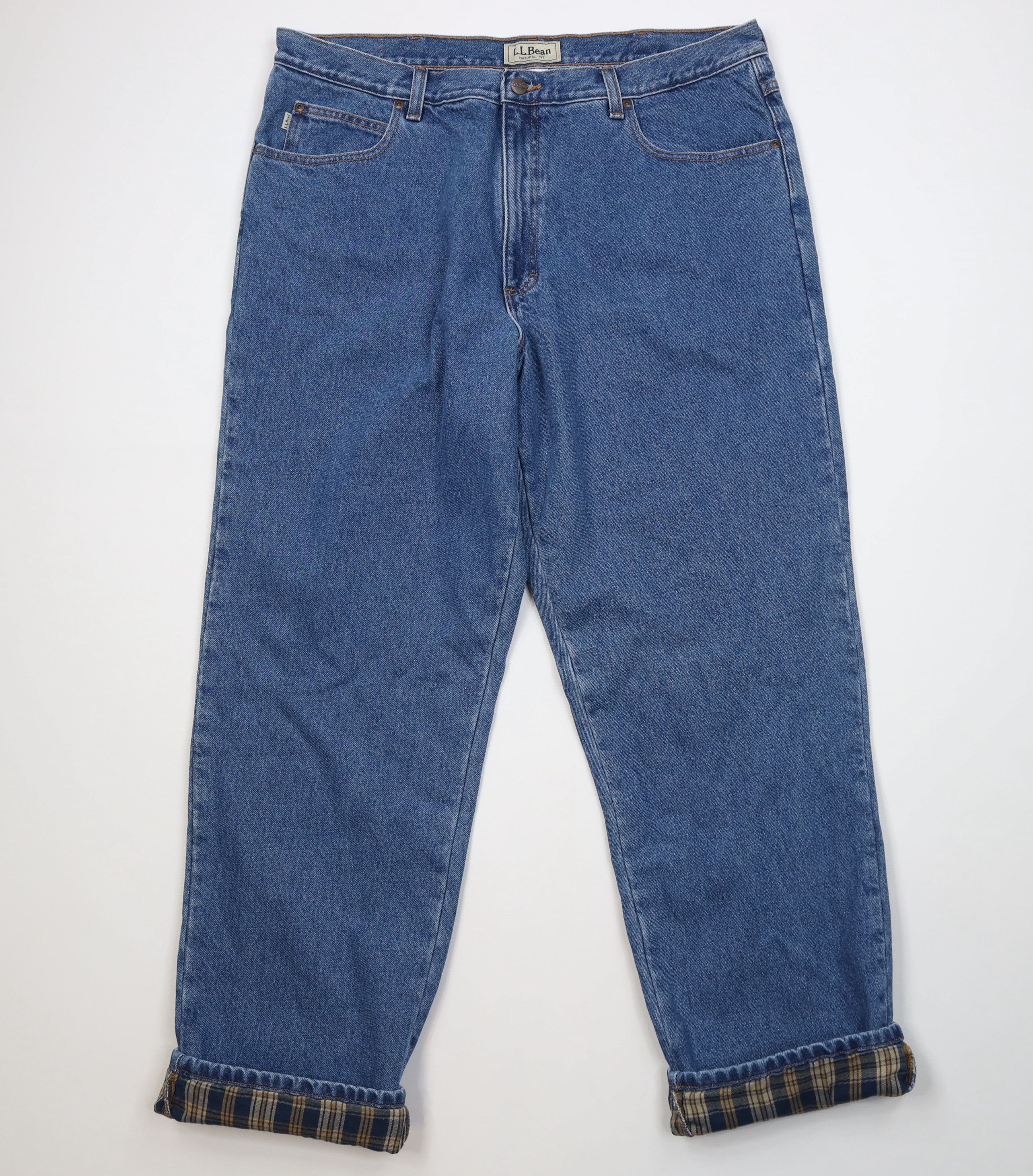 L.L. Bean Vintage Y2K LL Bean Natural Fit Flannel Lined Denim Jeans Size US 40 / EU 56 - 1 Thumbnail