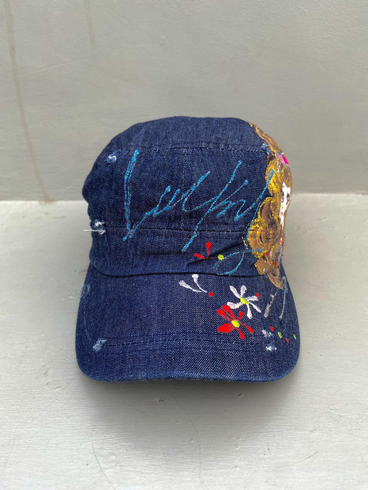 Beauty Beast 2000s princess painting denim patrol hat Size ONE SIZE - 3 Thumbnail