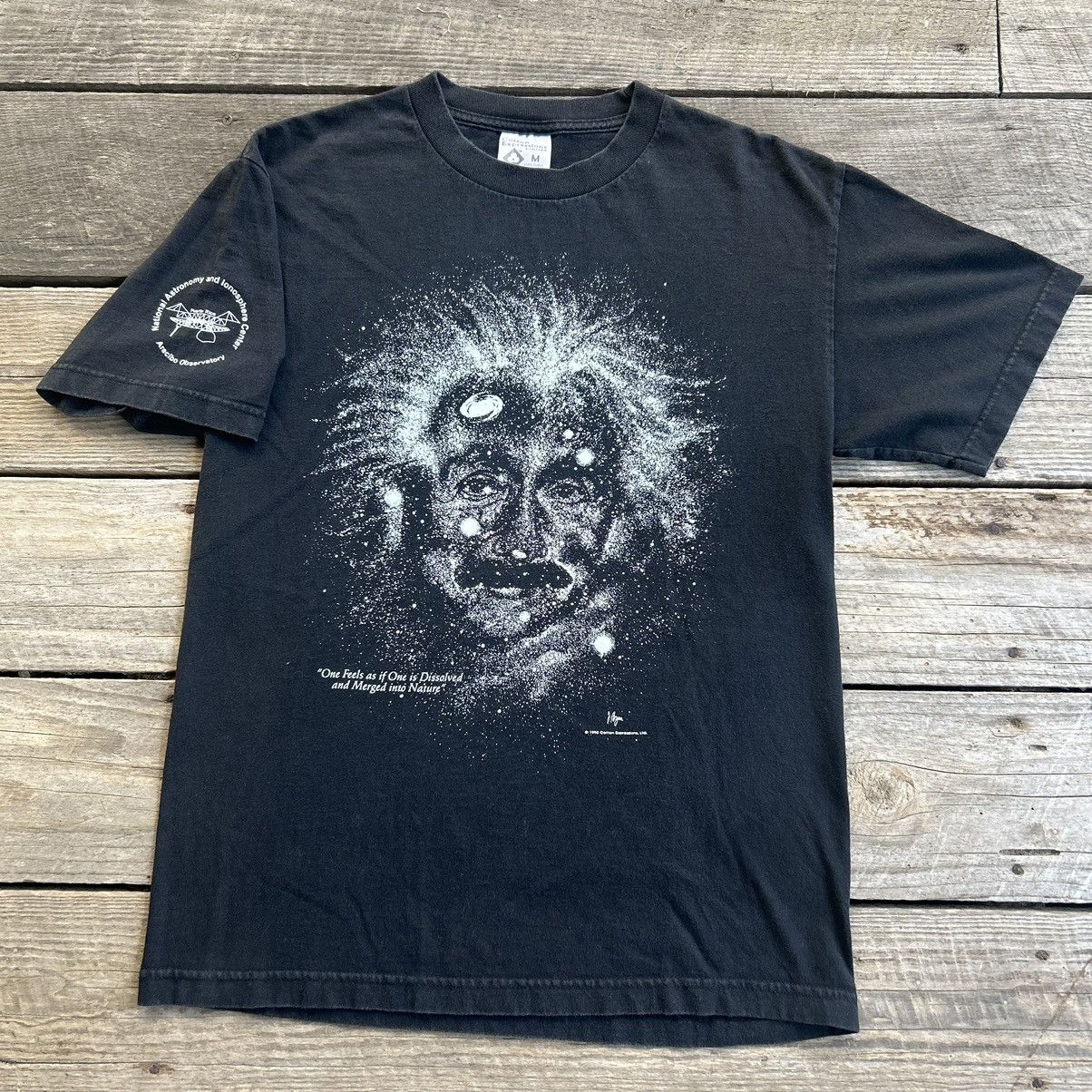 Vintage Vintage 90s Einstein Space Galaxy Glow In The Dark T Shirt Size US M / EU 48-50 / 2 - 1 Thumbnail
