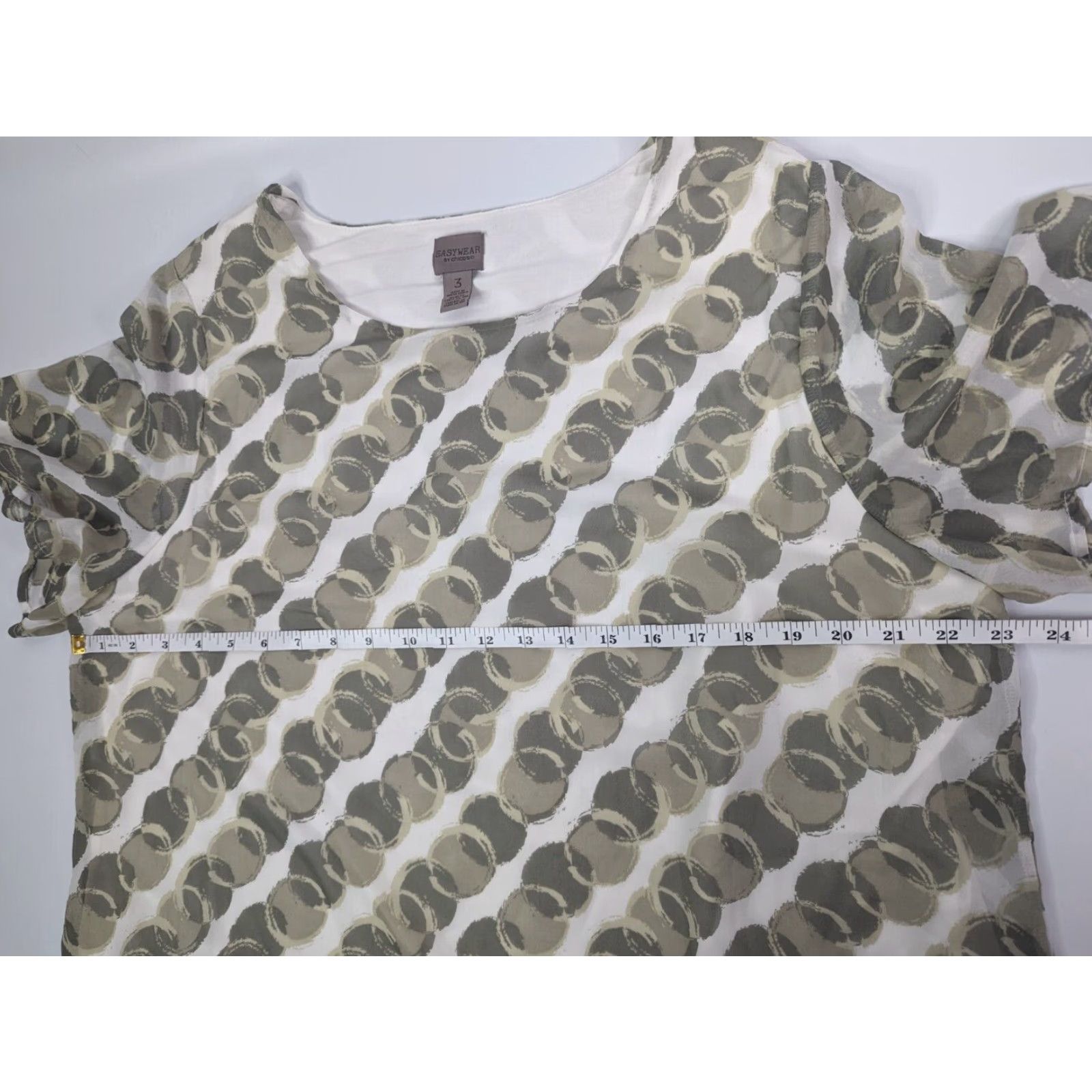 Vintage Chico's Easywear Circle Chains Double-Layer Dolman Sleeve Blouse XS? (Context: Original size XL) Size XL / US 12-14 / IT 48-50 - 7 Thumbnail