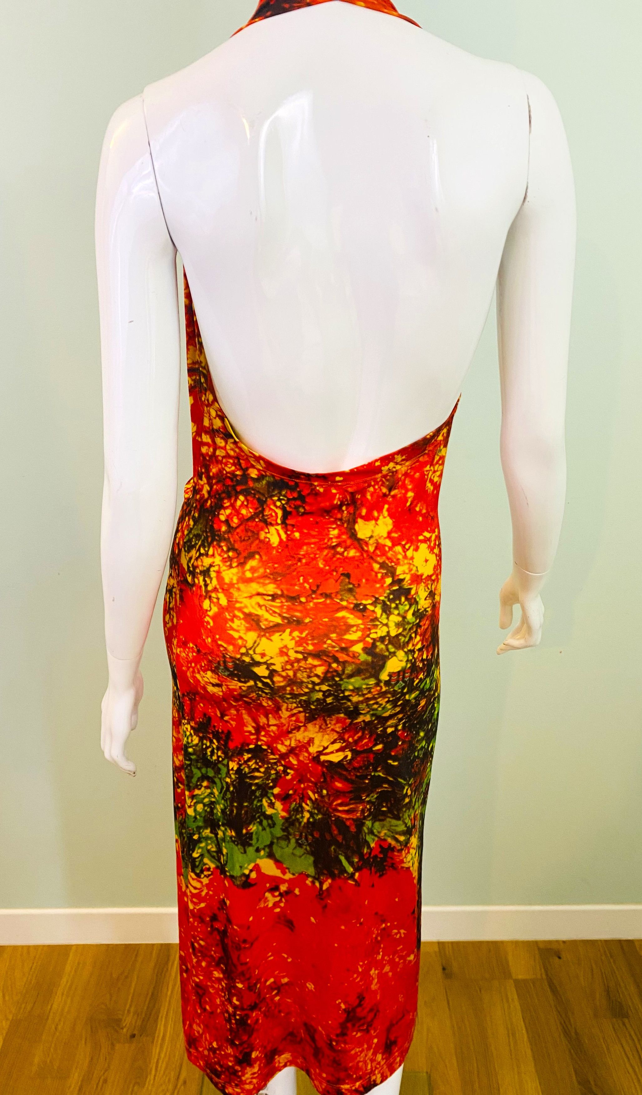 plein sud Plein Sud Mock Neck Deep V Cut Out Lava Tie Dye Dress Size M / US 6-8 / IT 42-44 - 5 Thumbnail
