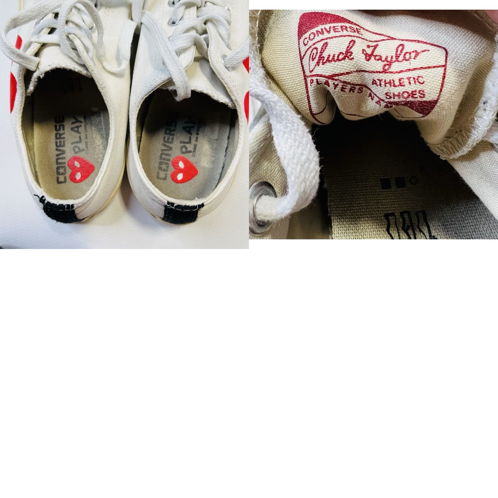 Converse Converse Comme des Garçons Play x Chuck 70 Low Milk Sneakers Mens Size 9 Womens Size 11 White Colorblock Canvas Rubber Shoes Retro Casual Workwear Size US 9 / IT 39 - 9 Thumbnail