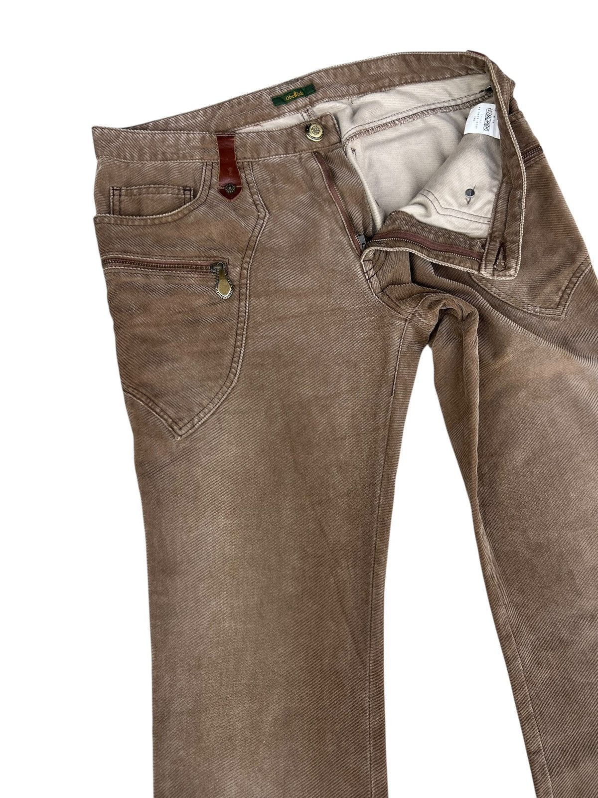 Obelisk Vintage Obelisk Corduroy Leather Super Flare Stains Jeans Size US 32 / EU 48 - 6 Thumbnail