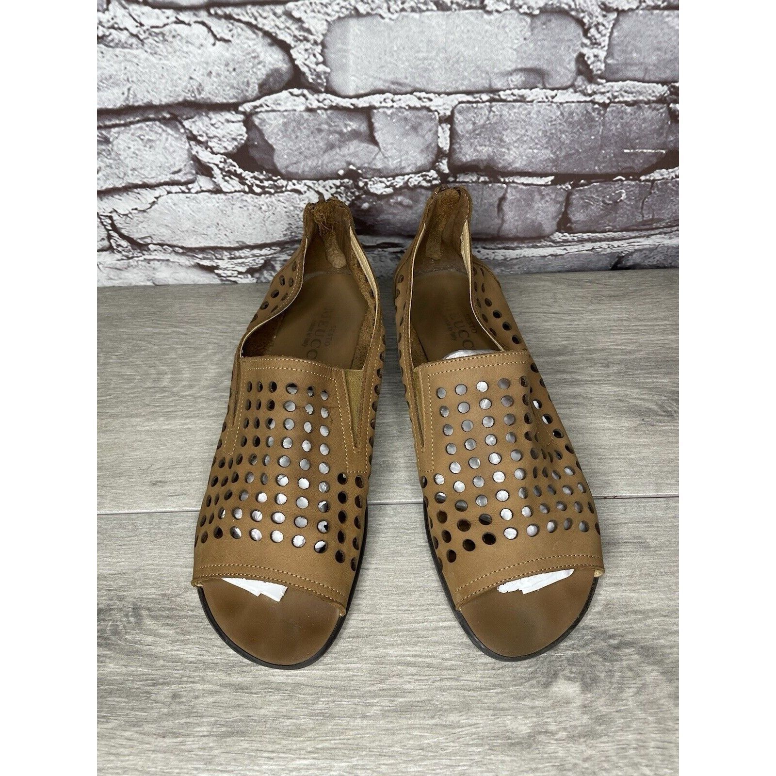 Other Sesto Meucci Evonne Brown Nubuck Perforated Open Toe Back Zi Size US 10 / IT 40 - 2 Thumbnail