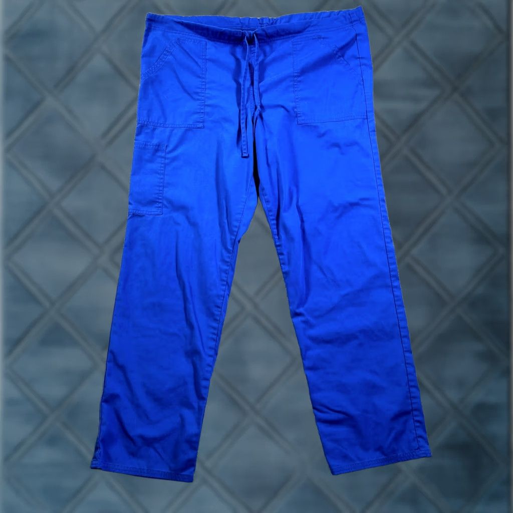 Vintage Scrub Star Scrub Pant Unisex M Blue Polyester Medical Straight Nursing Stretch Shirt Size US 31 - 1 Thumbnail