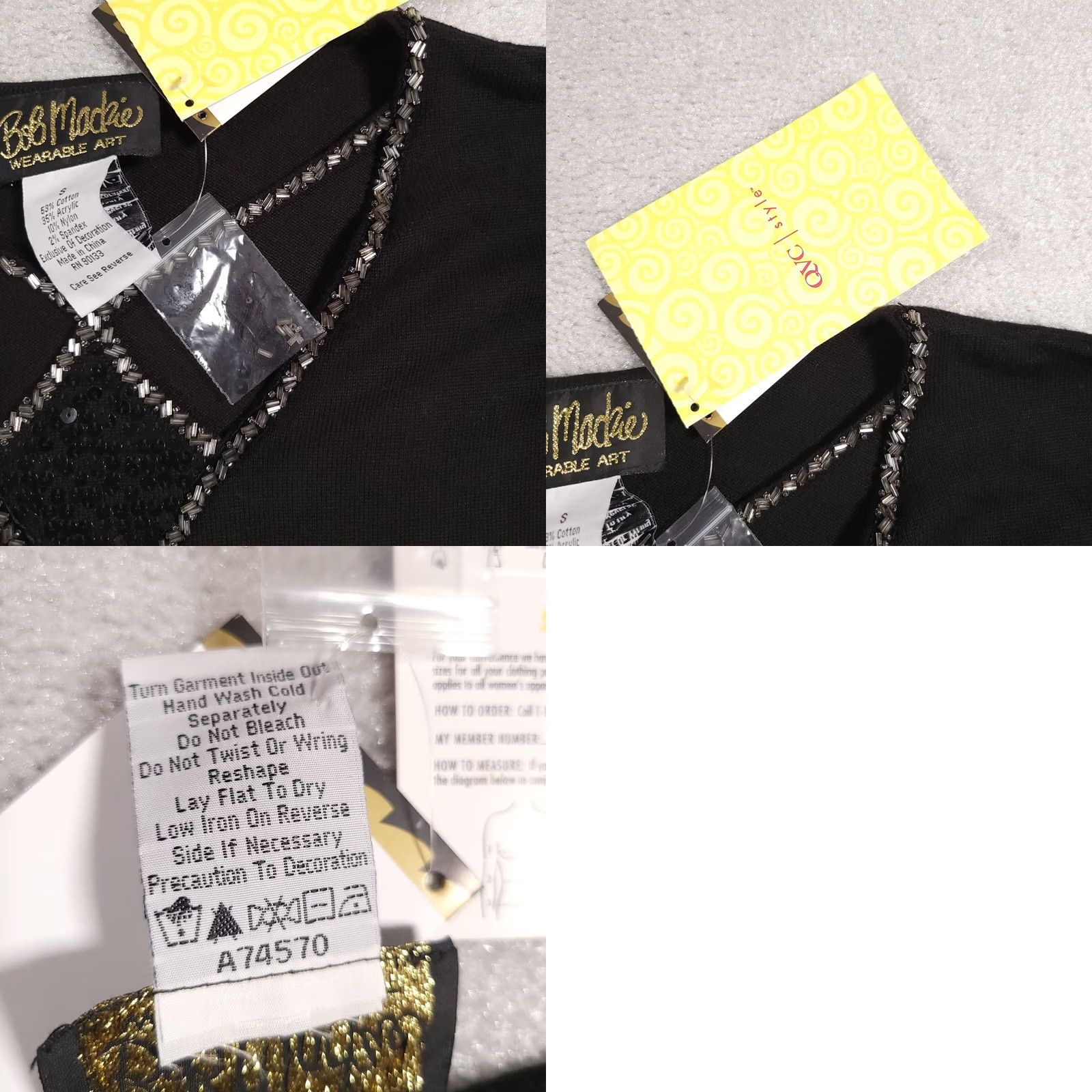 Bob Mackie Bob Mackie Beaded Knit Wearable Art Sweater Women's Small Black Long Sleeve Size S / US 4 / IT 40 - 9 Thumbnail