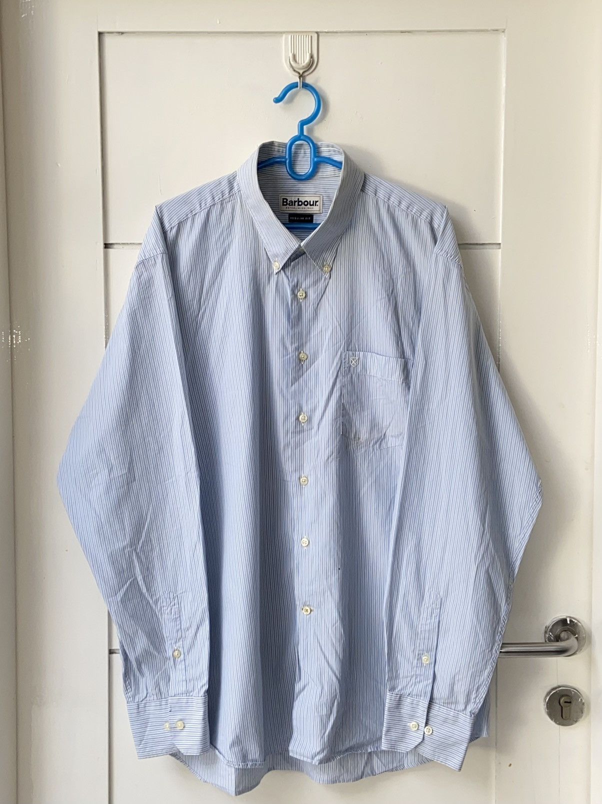 Barbour BARBOUR Blue Striped Shirt Size US XL / EU 56 / 4 - 1 Thumbnail