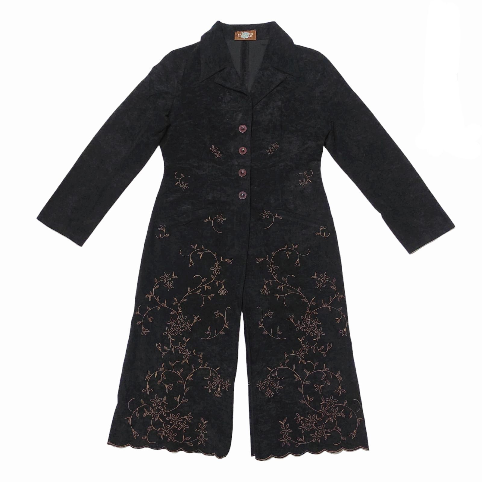 Vintage Vintage Flower Circle Embroidered Long Blazer Size M / US 6-8 / IT 42-44 - 1 Thumbnail