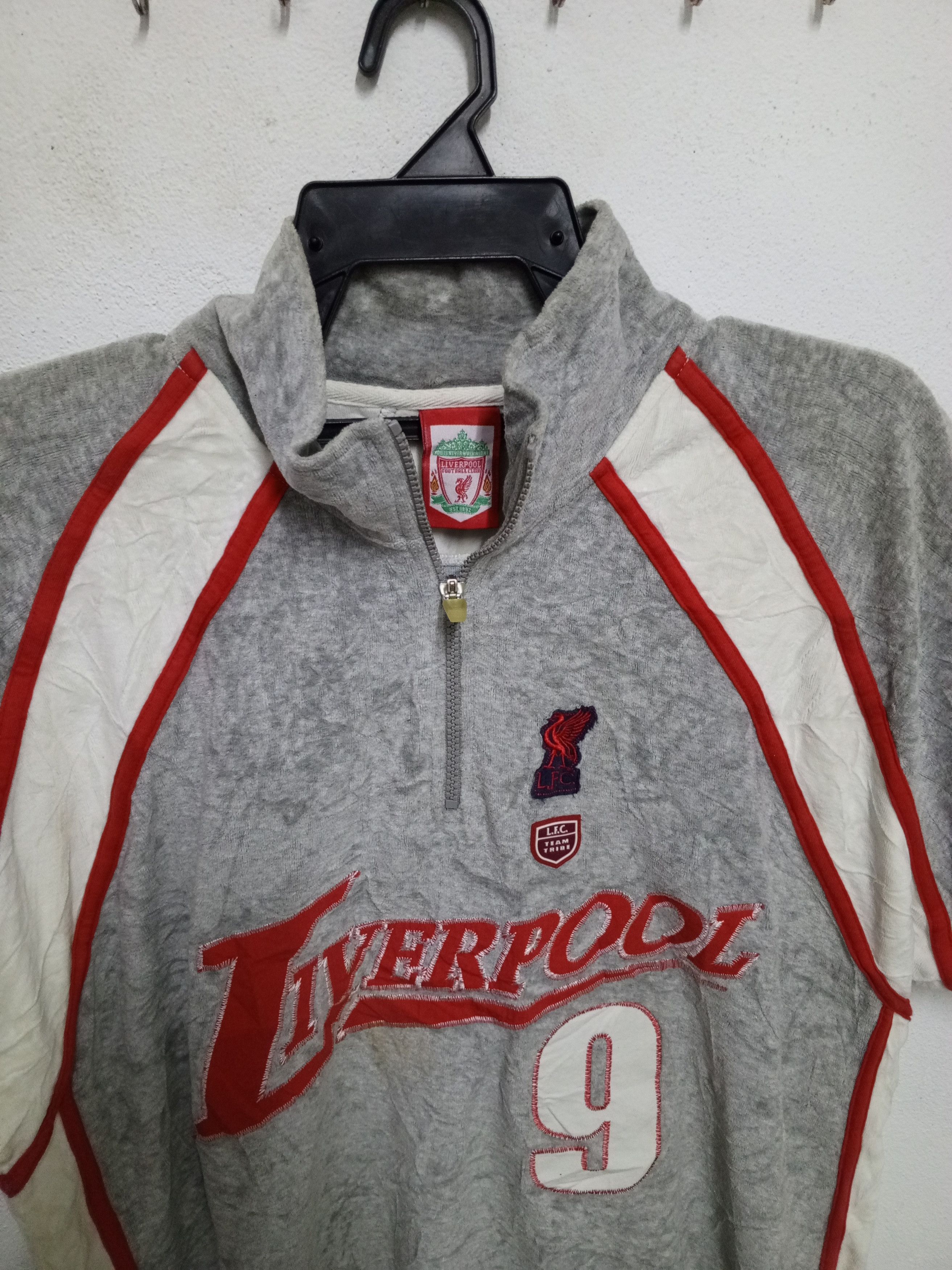 Vintage Liverpool fleece HALFZIP rare bid logo Size US L / EU 52-54 / 3 - 6 Thumbnail