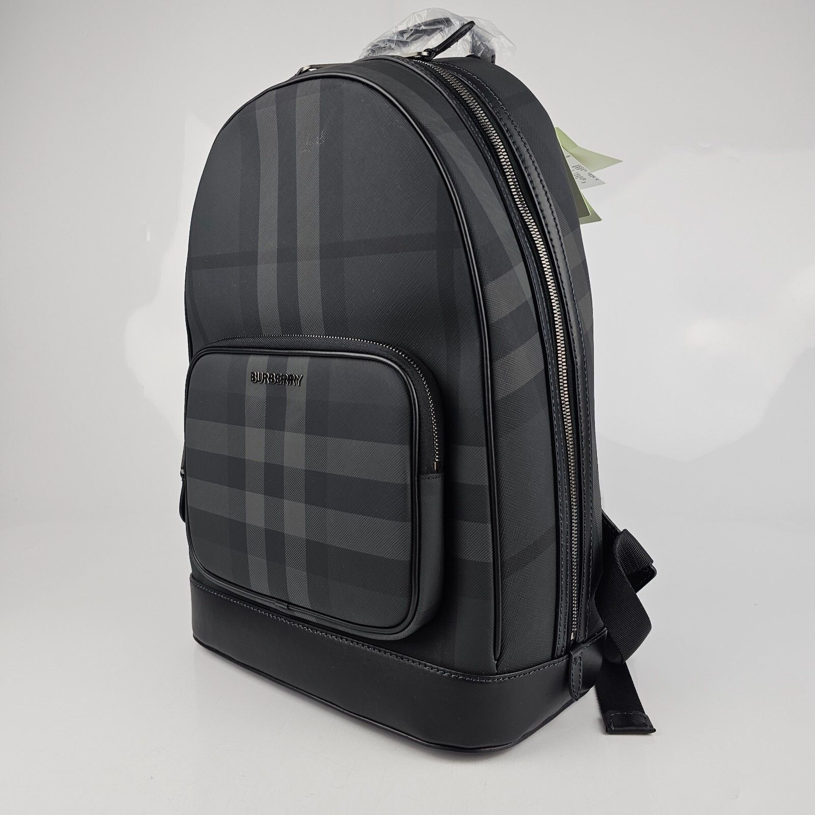 Burberry BURBERRY Rocco Charcoal Checkered E-Canvas Backpack New Size ONE SIZE - 3 Thumbnail