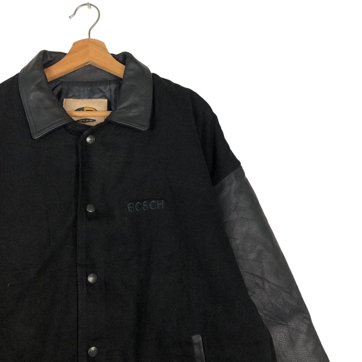 Japanese Brand 🔥Vintage Bomber Leather Jacket Fly Worker Bosch Big Logo Size US M / EU 48-50 / 2 - 6 Thumbnail