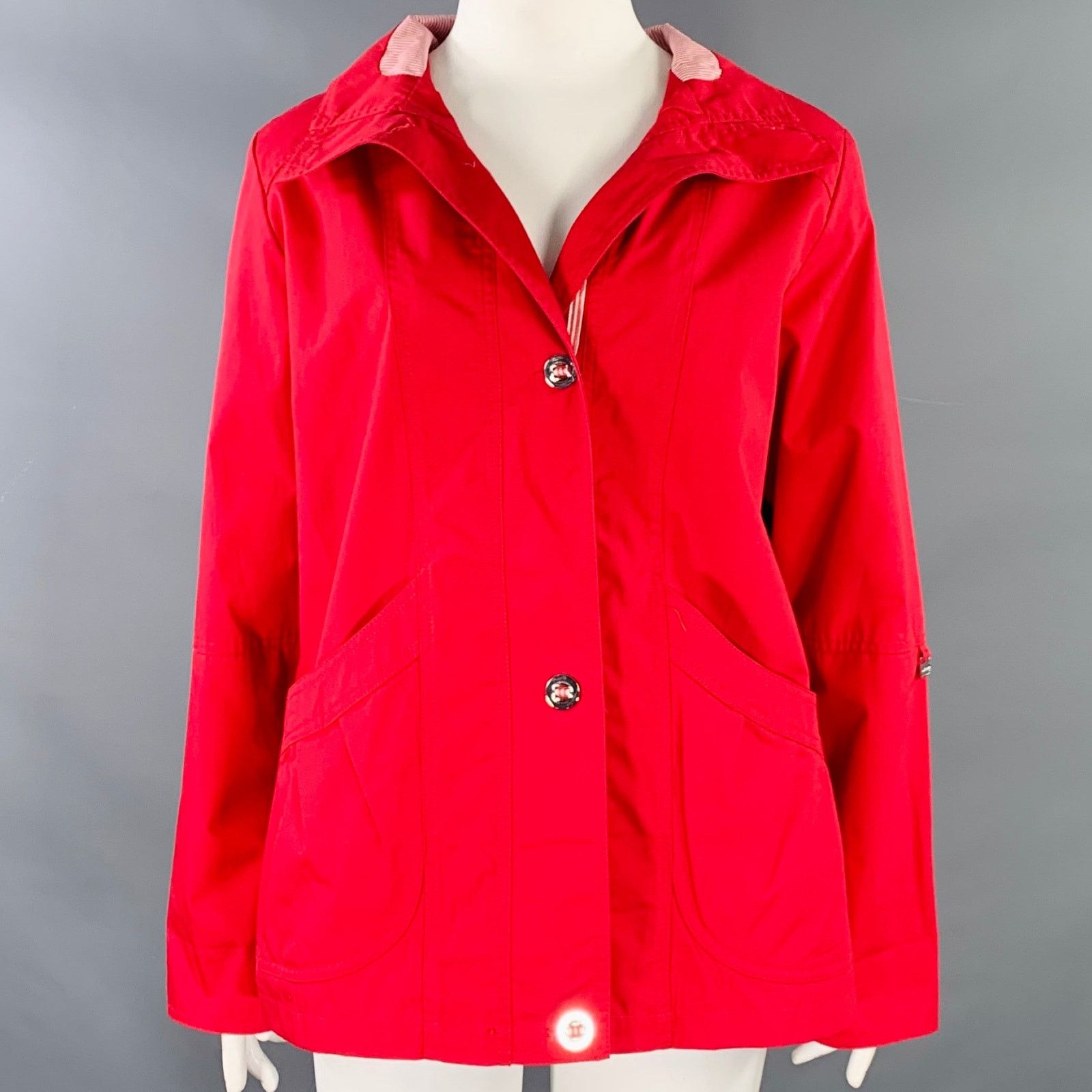 Mackintosh MACKINTOSH Size L Red Polyester Cotton Large Pockets Jacket Size L / US 10 / IT 46 - 1 Thumbnail