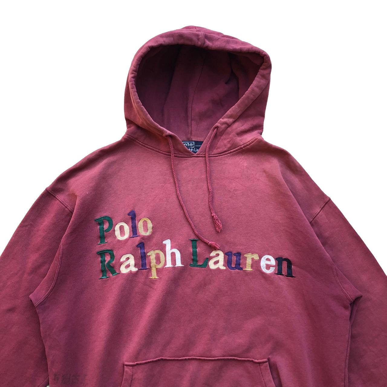Polo Ralph Lauren × Vintage VINTAGE POLO RALPH LAUREN SPELLOUT WORN HOODIE Size US L / EU 52-54 / 3 - 2 Thumbnail