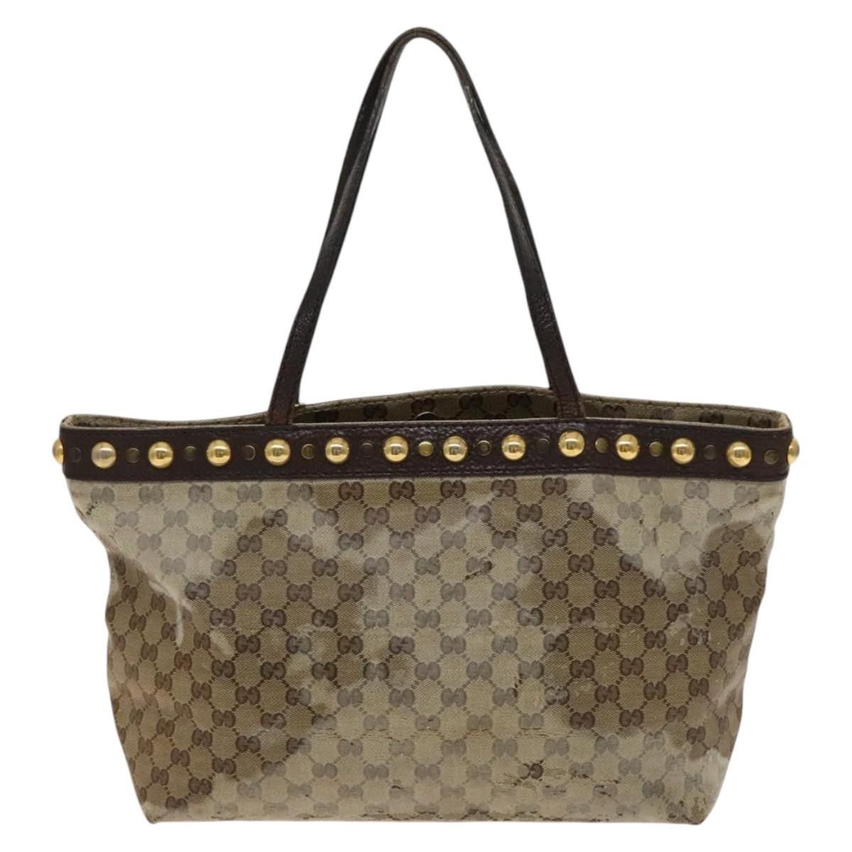 GUCCI GG Crystal Tote Bag Coated Canvas Beige Gold - joarbit.com