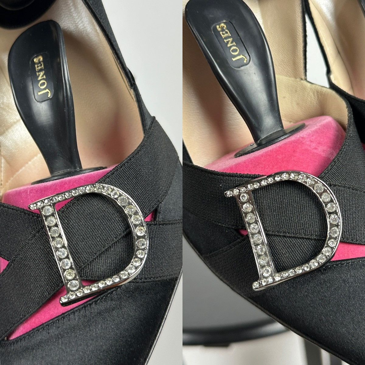 Dior Vintage Dior John Galliano Era Satin Crystal D Logo Heels Size US 8 / IT 38 - 19 Thumbnail
