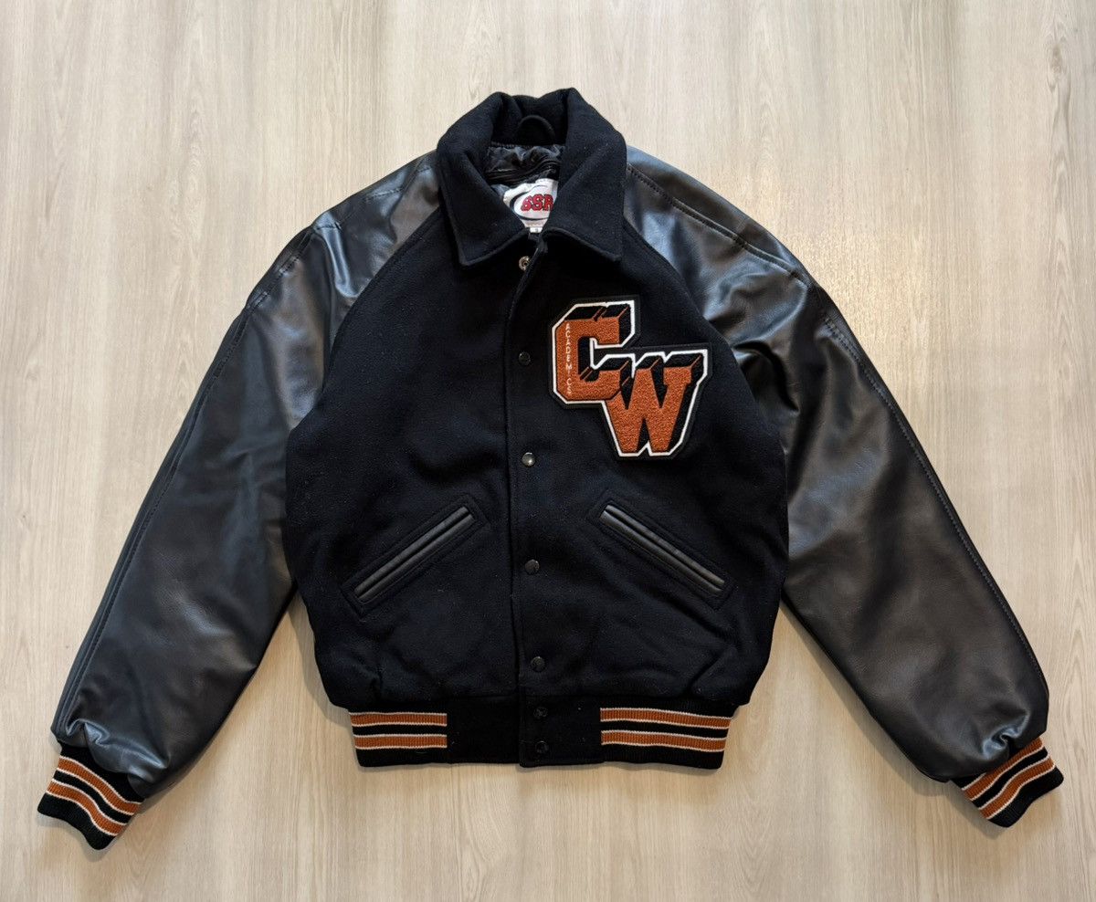 Vintage Y2K Varsity Wool Letterman Bomber Sz S Brown Black Size US S / EU 44-46 / 1 - 1 Thumbnail