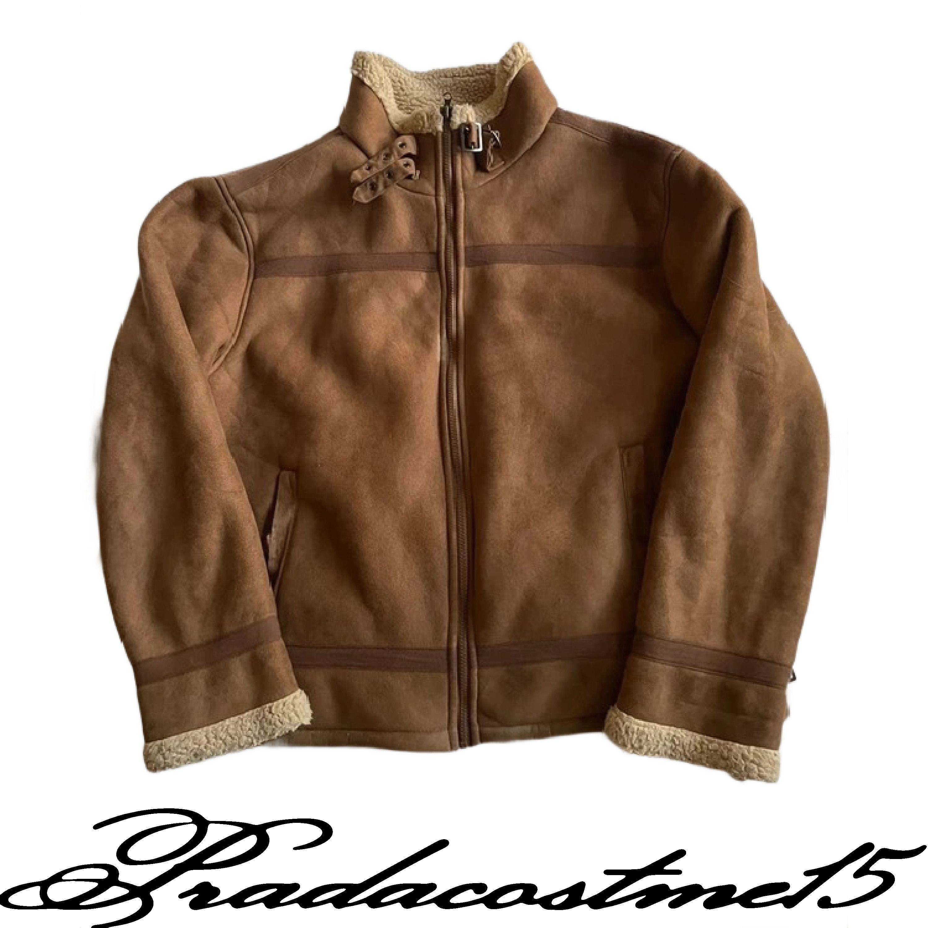 Japanese Brand Brown Shearling-Lined Aviator Jacket Size US L / EU 52-54 / 3 - 1 Thumbnail