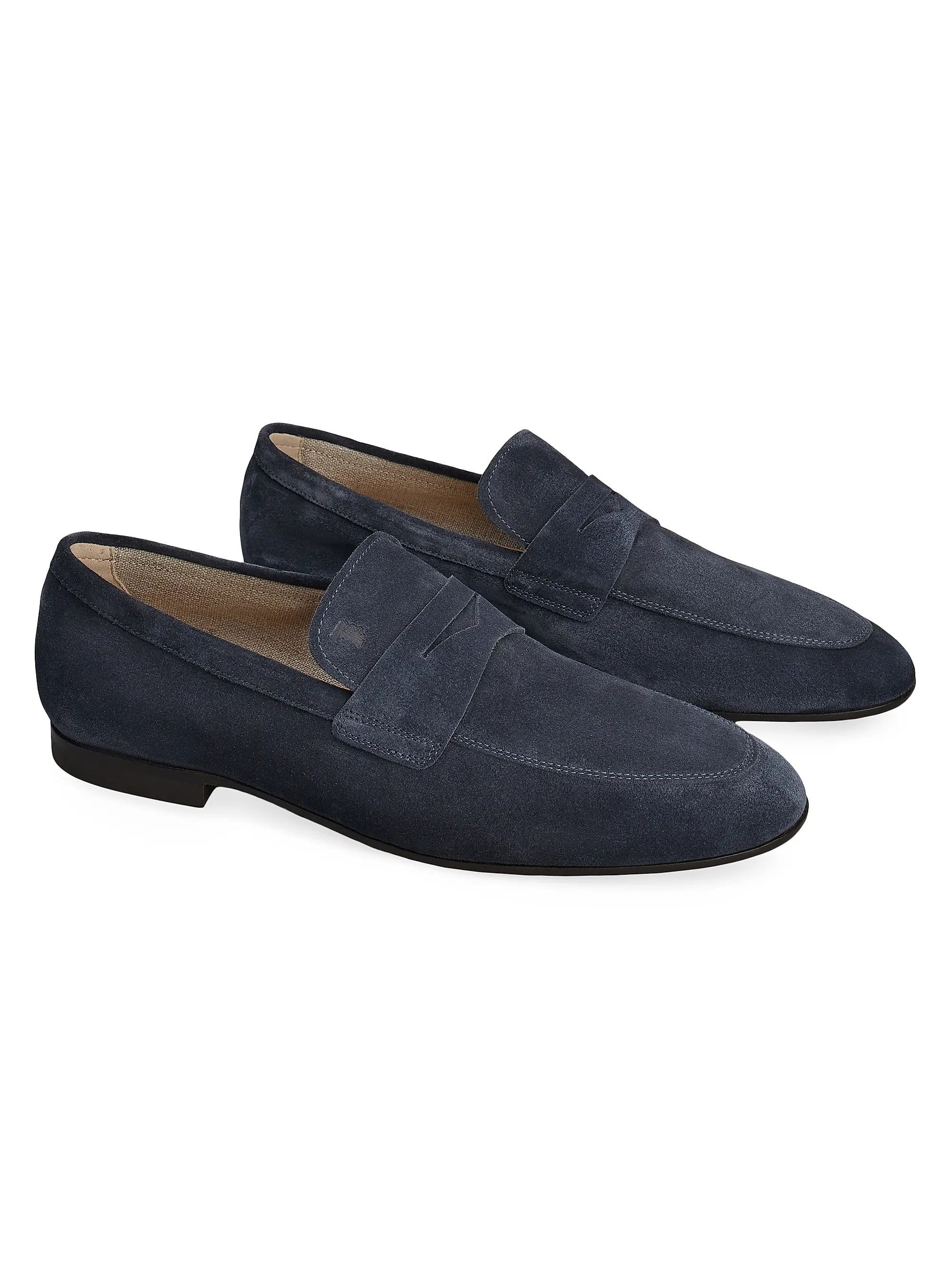 Tod's os11x0526 Moc-Style Suede Loafers in Blue Size US 9 / EU 42 - 2 Thumbnail