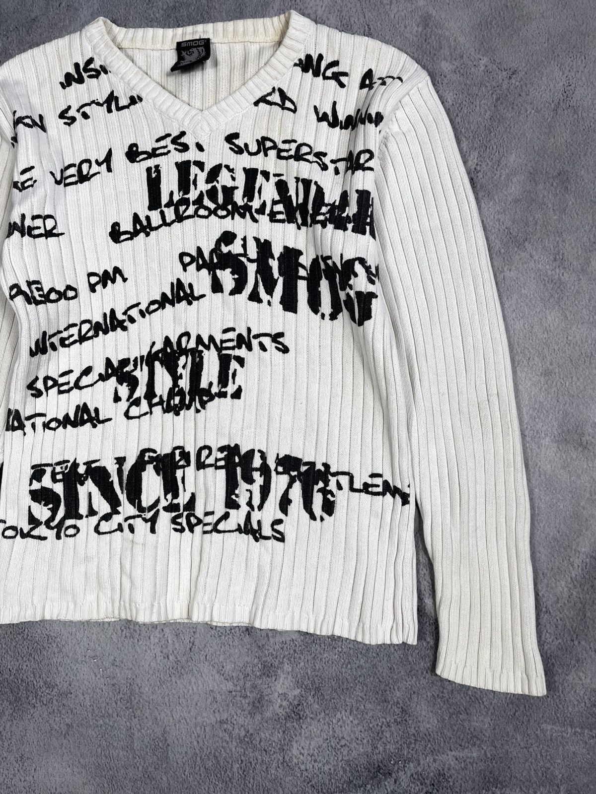 Vintage Vintage Y2K Japanese 00s style printed ribbed sweater Size US L / EU 52-54 / 3 - 3 Thumbnail