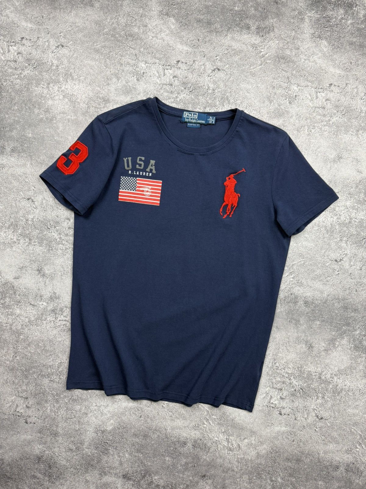 Polo Ralph Lauren Polo Ralph Lauren USA Flag #3 Big Pony T-Shirt Hype Y2K Size US L / EU 52-54 / 3 - 2 Thumbnail
