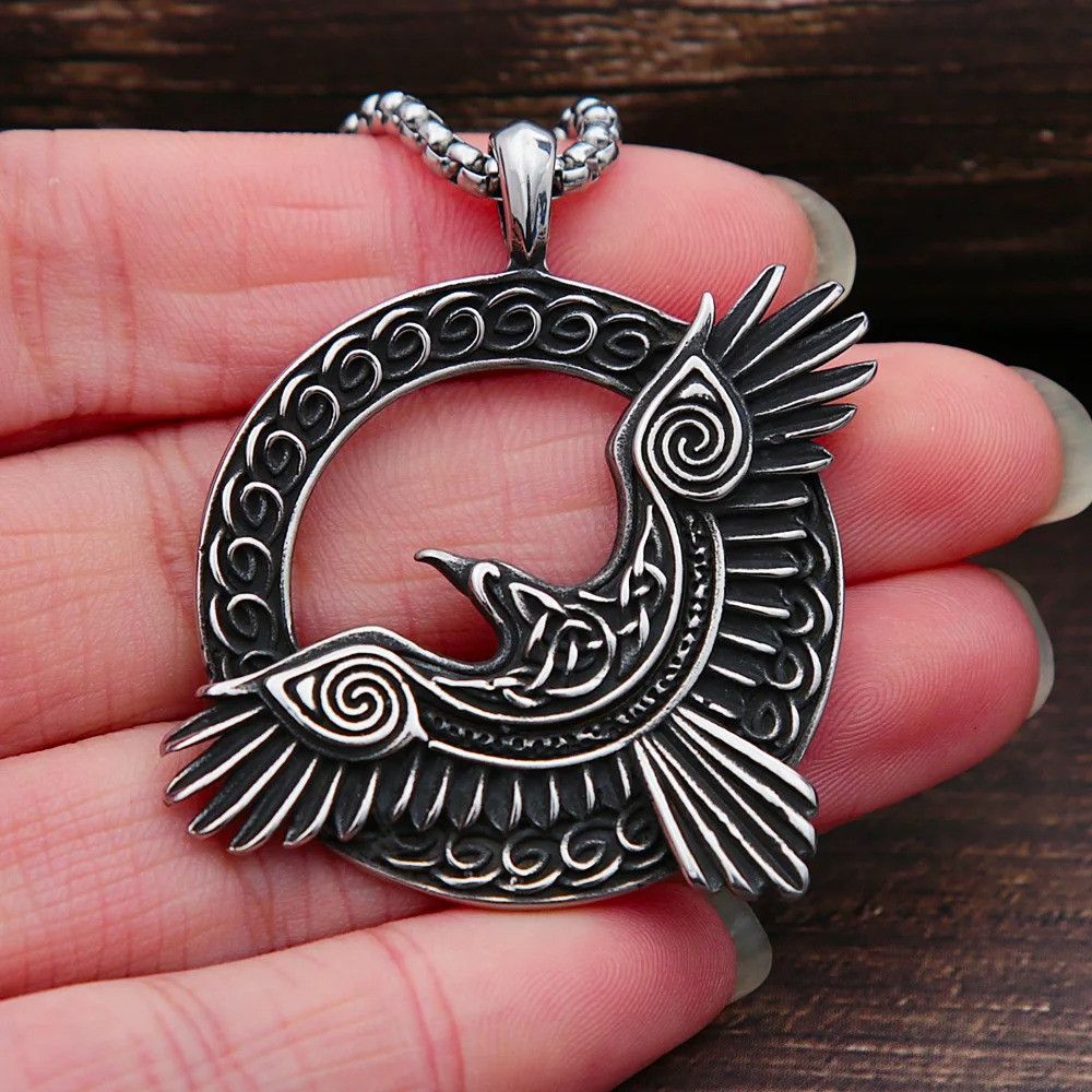 Other Vintage Nordic Raven Pendant Necklace Size ONE SIZE - 4 Thumbnail
