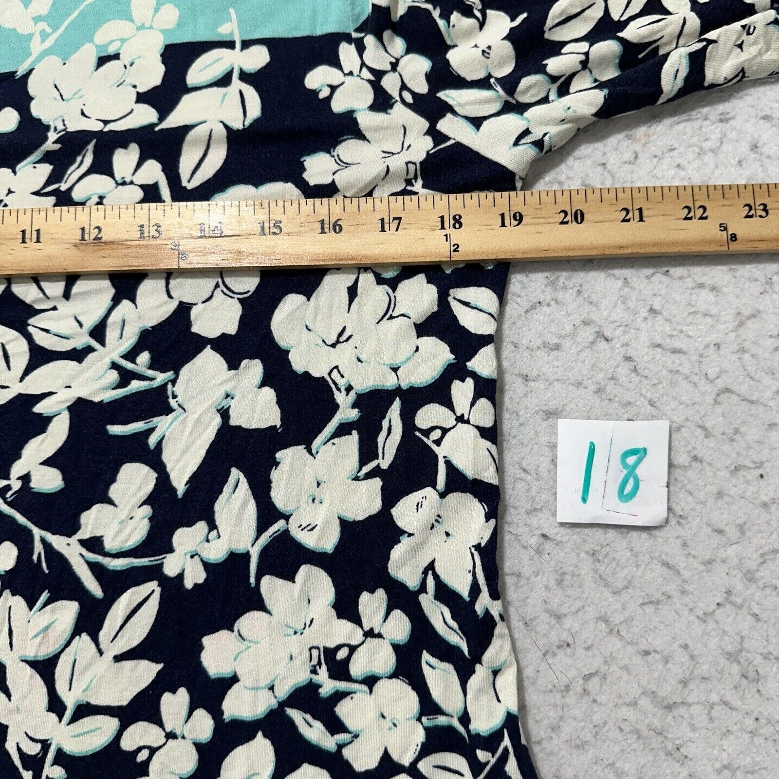 Croft & Barrow Croft & Barrow PM Teal Navy Blue Floral Blouse T Shirt Size M / US 6-8 / IT 42-44 - 8 Thumbnail