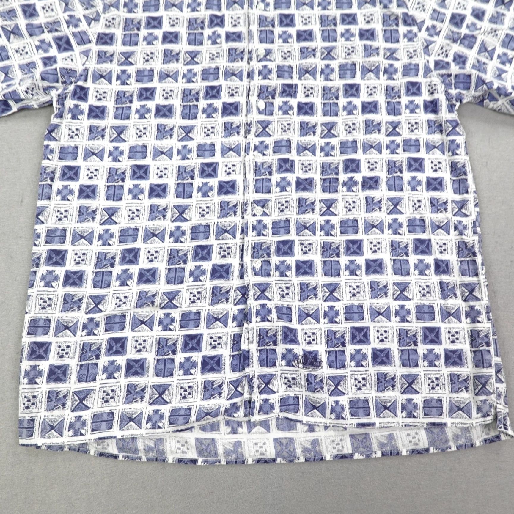 Levi's VINTAGE Levi's Shirt Men Medium Geometric Button-Up 90s Cotton Blue White Classic Casual Mens Siz M Size US M / EU 48-50 / 2 - 4 Thumbnail