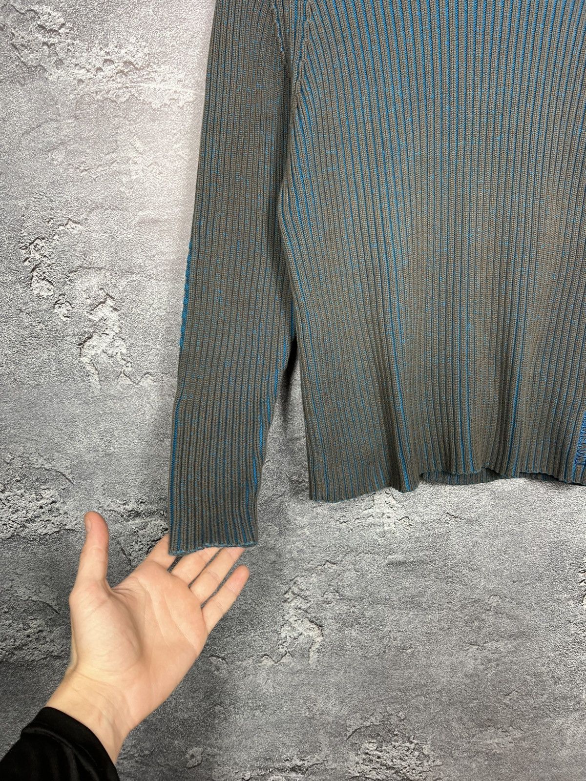 Chevignon Vintage Chevignon Ribbed Turtleneck Sweater A Blue Pattern Size US M / EU 48-50 / 2 - 4 Thumbnail