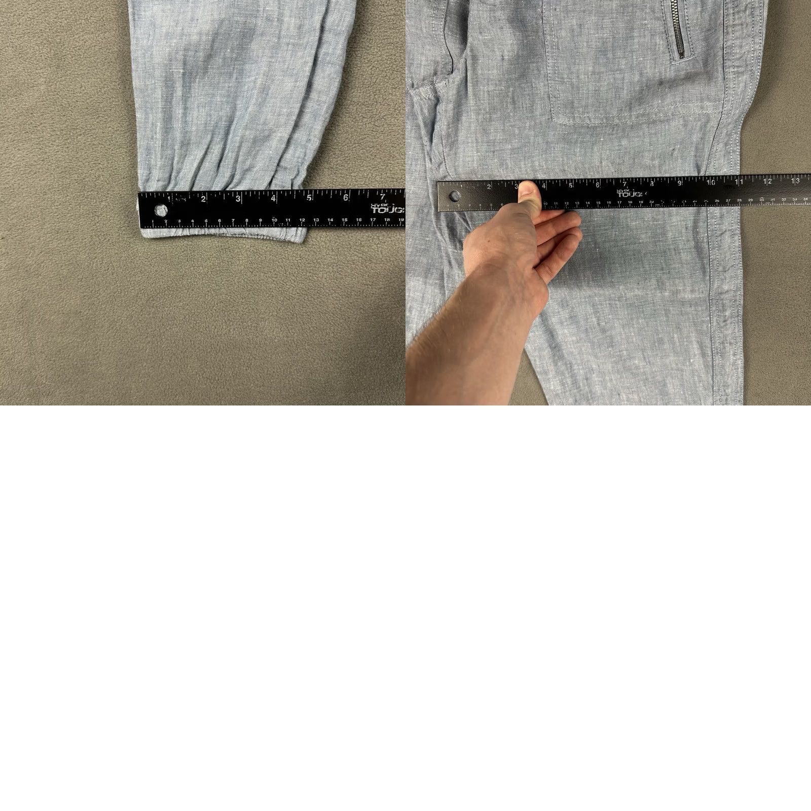 Athleta Athleta Womens Pants Blue 2 Linen Jogger Elastic Waist High Rise Drawstring Size 26" / US 2 / IT 38 - 10 Thumbnail