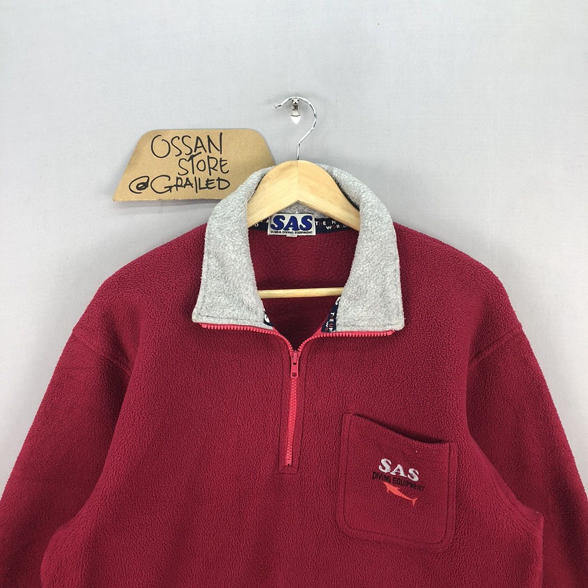 Japanese Brand Vintage SAS Dyersburg Fabrics Half Zipper Pullover Jacket Size US L / EU 52-54 / 3 - 4 Thumbnail