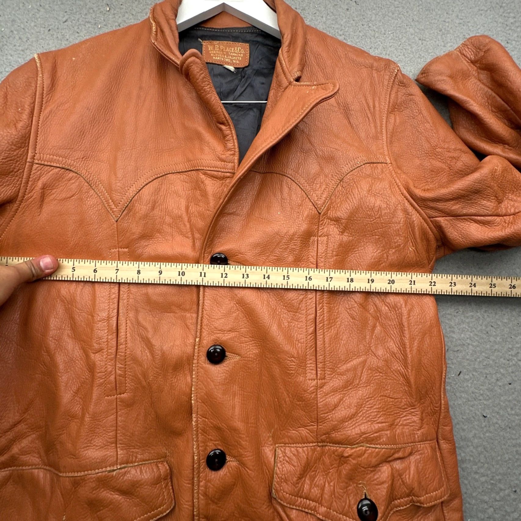 Vintage VINTAGE 70s WB Place & Co Deerskin Leather Coat Jacket Mens 42 Large Brown Overcoat Leather Coat Mens 42 Brown Mens Size US XS / EU 42 / 0 - 7 Thumbnail