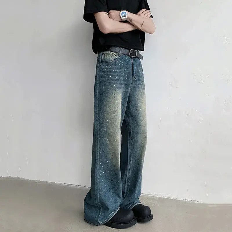 Japanese Brand Diamond Fade Worn Blue Jeans Size US 32 / EU 48 - 2 Thumbnail