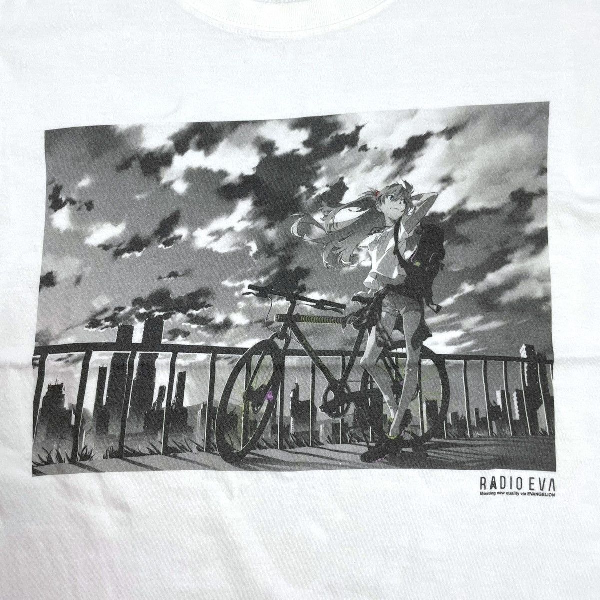Anime Evangelion Radio EVA "The bicycle ASUKA" Tee Size US M / EU 48-50 / 2 - 3 Thumbnail