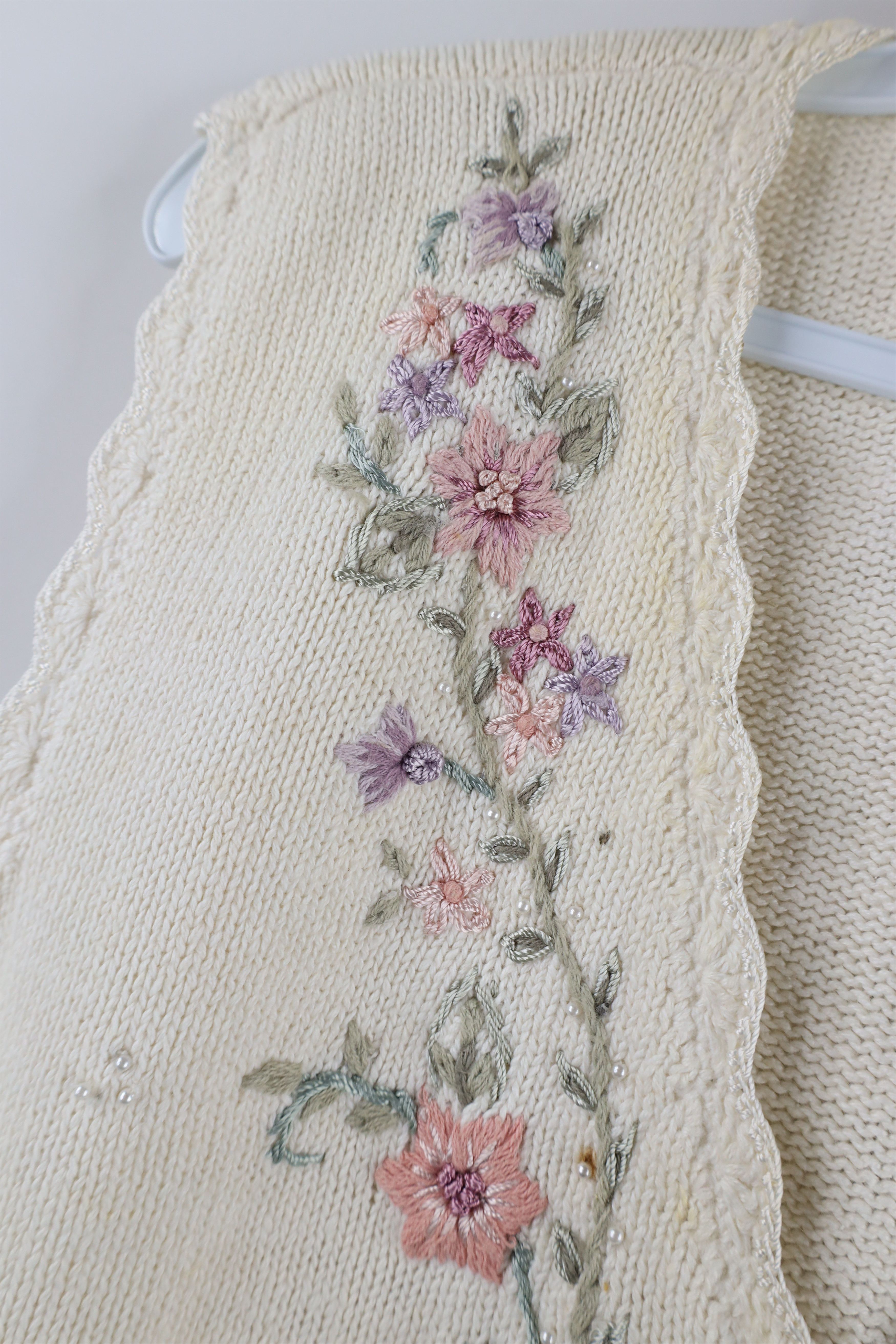 Vintage Vintage 90s Streetwear Flower Cardigan Sweater Vest Size L / US 10 / IT 46 - 10 Thumbnail