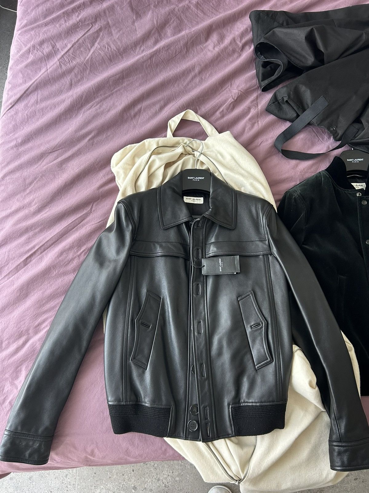 Saint Laurent Paris Leather Bomber YSL Size US S / EU 44-46 / 1 - 1 Thumbnail
